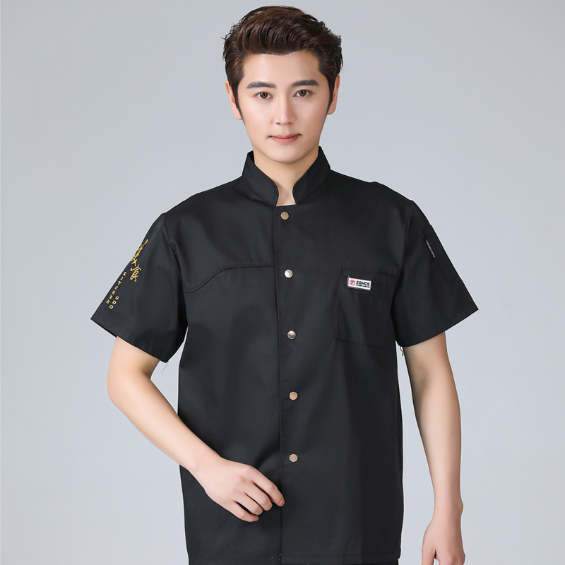 美食单排扣餐饮厨师服短袖厨师服上衣H03-C0201026图2