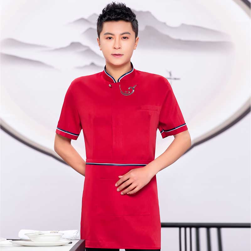绣祥云酒店服务员工作衬衣+围裙H19-L019图7