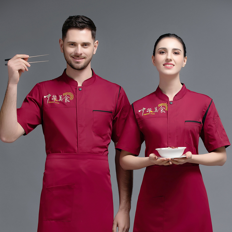 涤棉中华美食酒店厨师服短袖上衣H12-L064图4