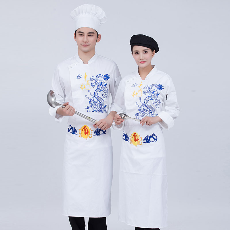 中国龙刺绣长袖厨师服H02-21116图3
