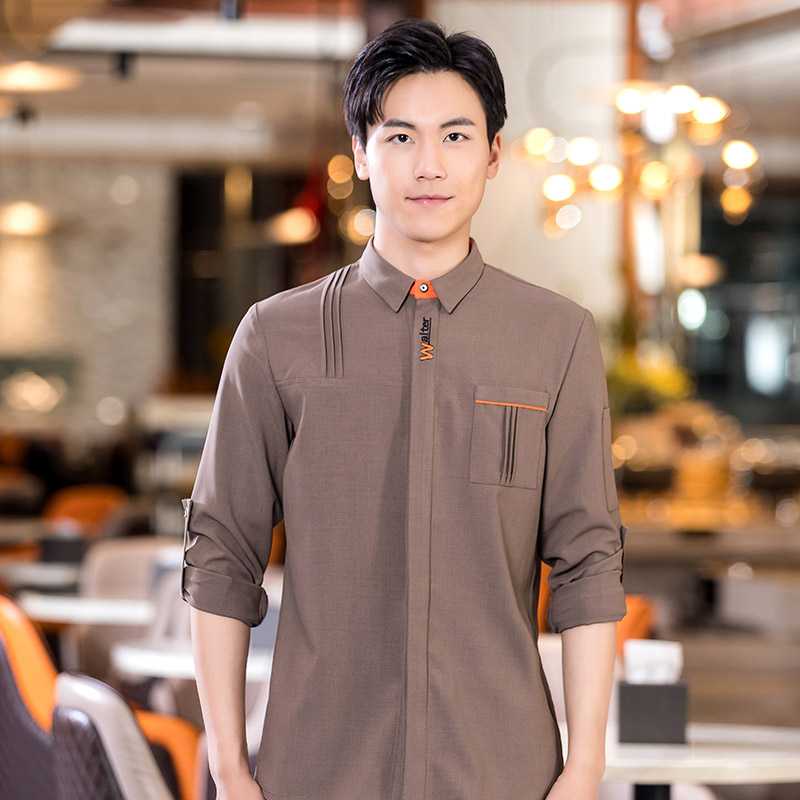 waiter衬衣餐饮服务员工作服H01-2022-35男款图5