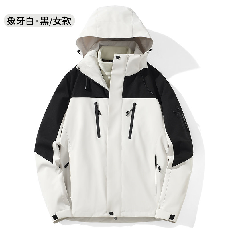 户外加绒三合一冲锋衣女款KM2-25592图5