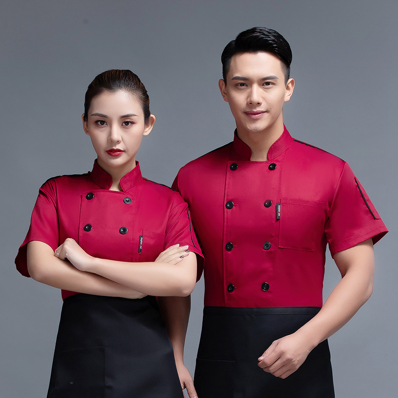 肩杠短袖厨师服上衣H12-L013图4