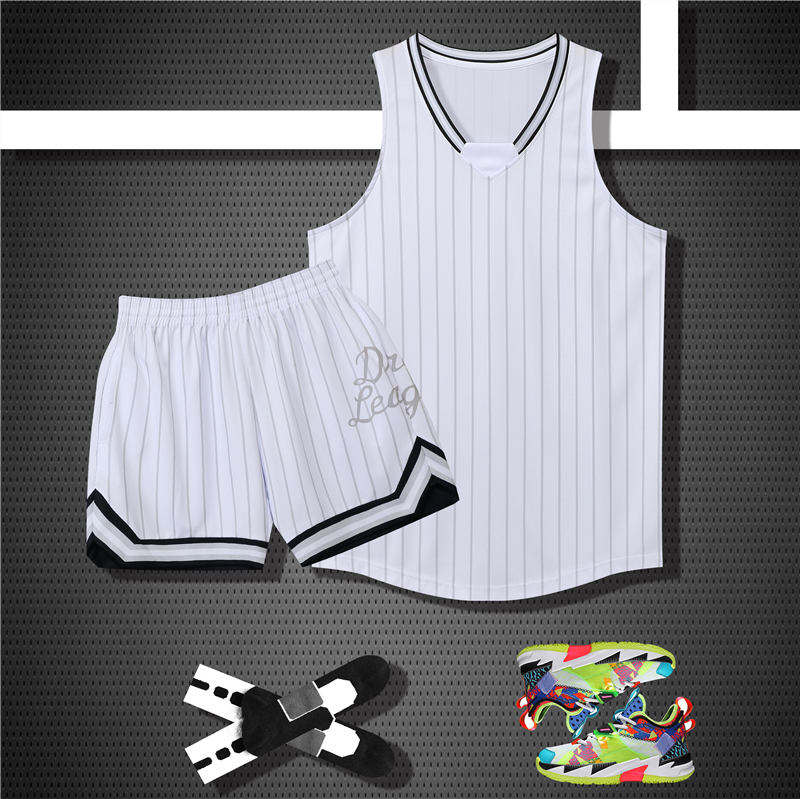 条纹涤纶比赛速干篮球服套装YA-8612图3