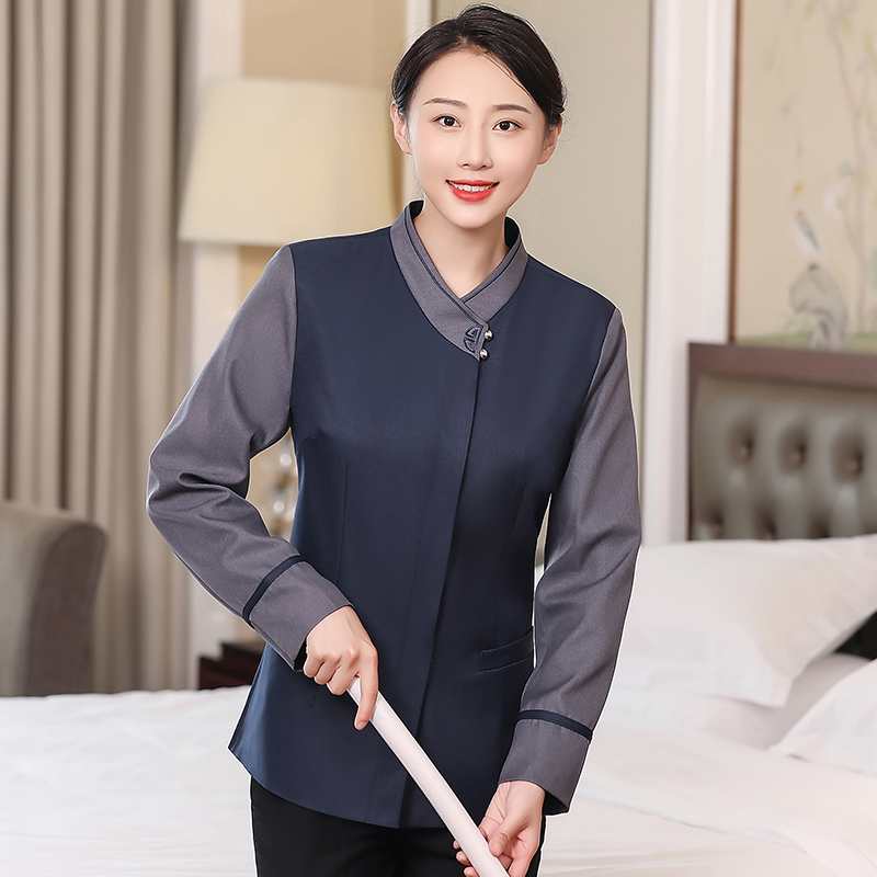 领花保洁工作服长袖上衣女款H19-164-166女图2