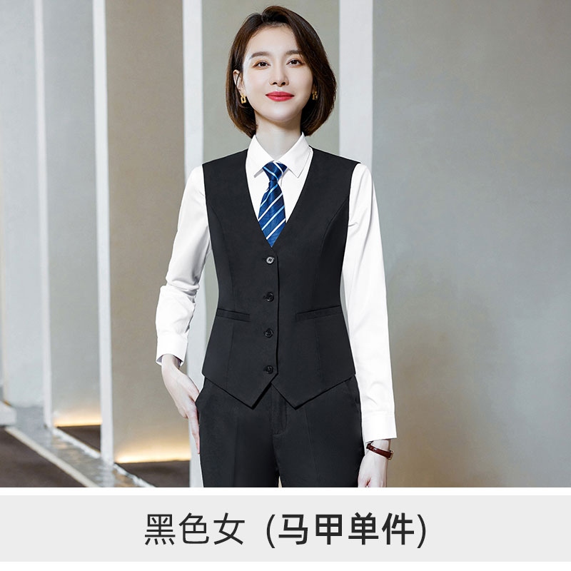 色纺弹力修身白领西装马甲81-5809女马甲图2