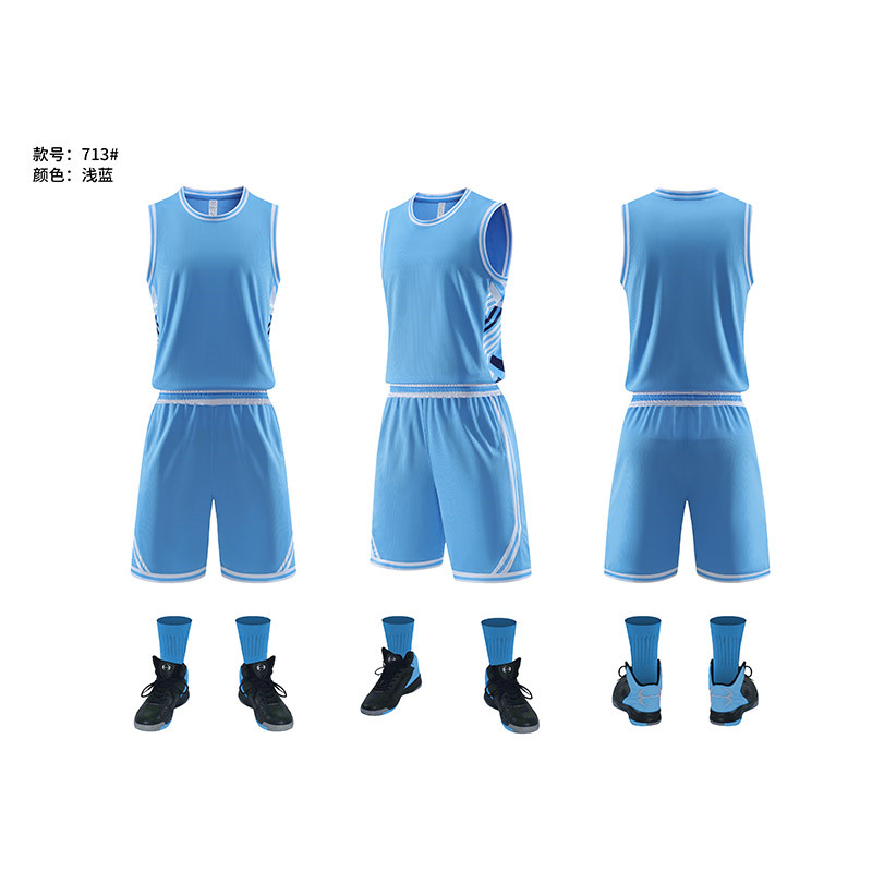 运动训练舒适透气篮球服成人套装GY1-713图2