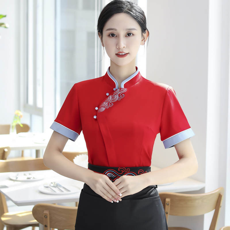 水波纹短袖厨师服上衣HD3-21-C042 短袖图4