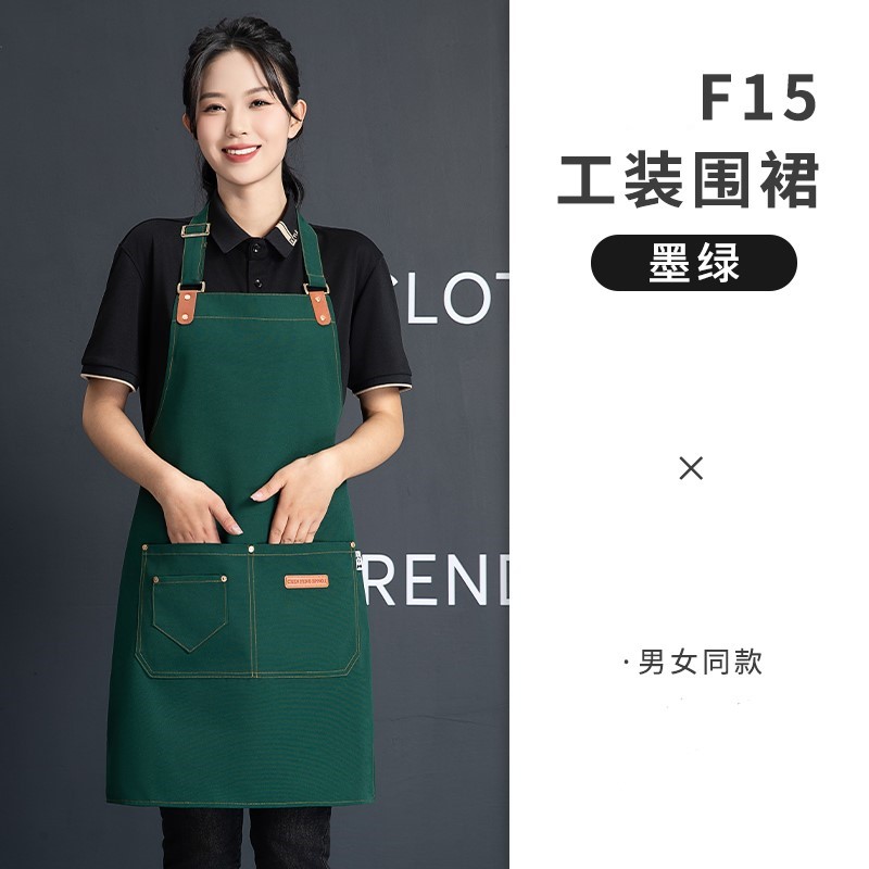 可调节挂脖防水帆布围裙U01-F15图8