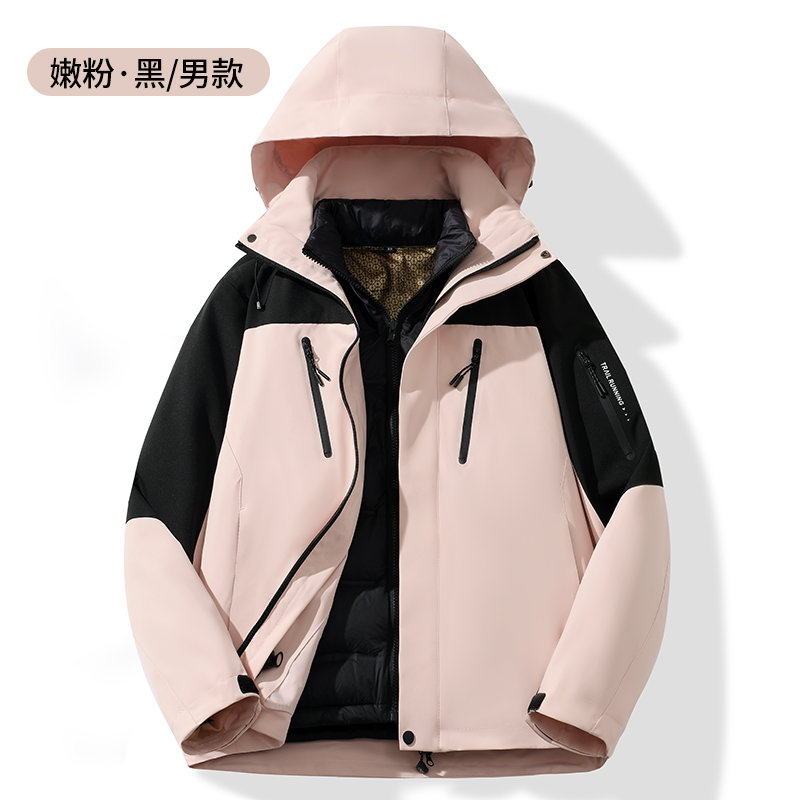 户外羽绒三合一冲锋衣男款KM2-25592R图6