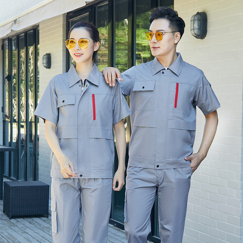 时尚简约翻领涤棉短袖工作服套装B04-XD3501图4