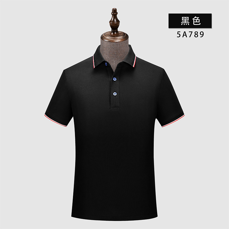 225g珠花拉架间色短袖翻领polo衫W02-5A789图3