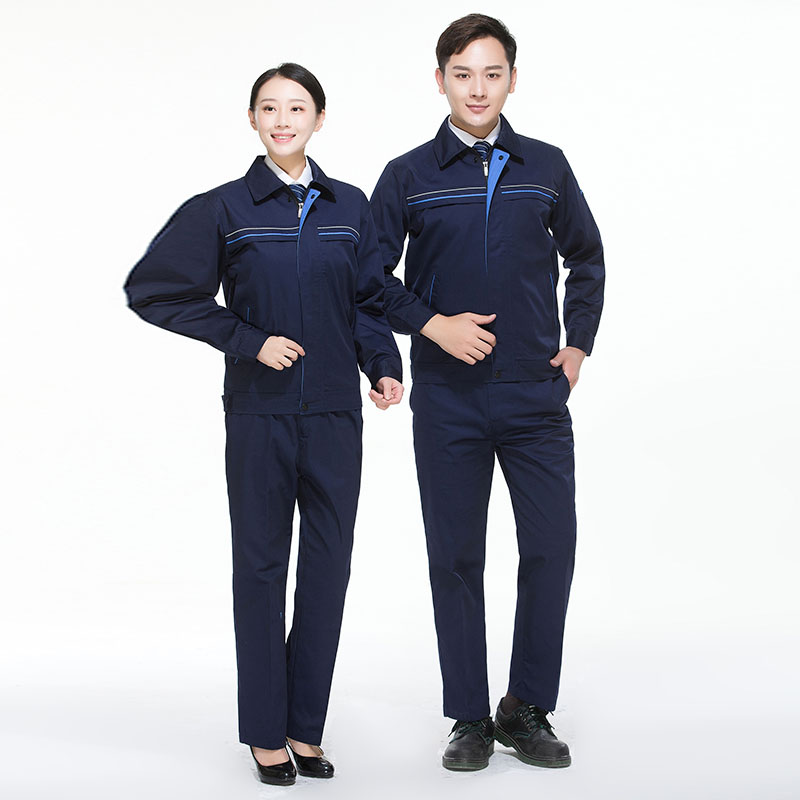 全工艺涤棉厚纱卡长袖工作服G06-1608套装图3