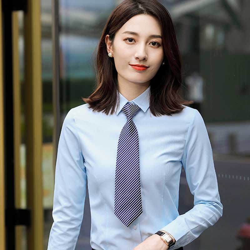 明门襟方领细斜纹长袖衬衫女款171-926女款长袖图2