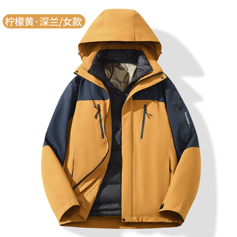 户外羽绒三合一冲锋衣女款KM2-25592R图6