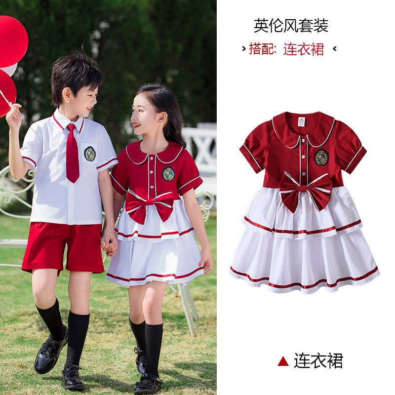 柔和自然红白间色翻领校服套装215-905+911图3