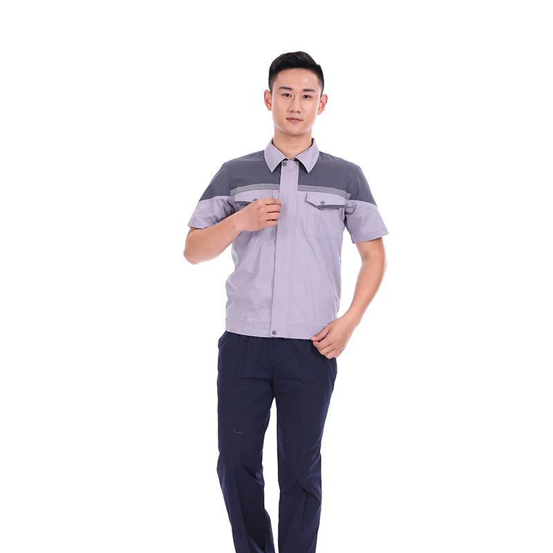 CVC细斜纹夏季短袖工作服套装J02-7701图5