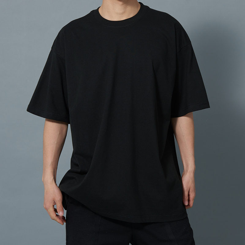 230g17支落肩纯色短袖圆领T恤通款FY-JM230图5