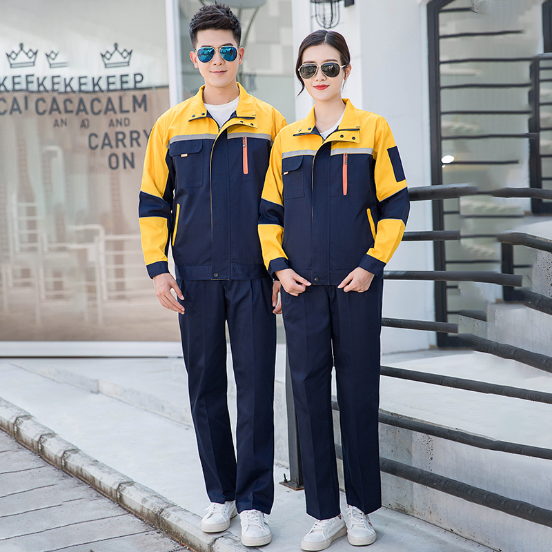 全工艺单层涤棉厚纱卡春秋款长袖工装劳保服套装B01-871-879套装图8