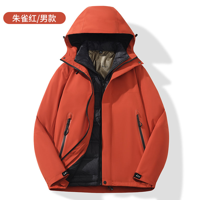 全热封羽绒三合一冲锋衣男款KM2-25591R图5