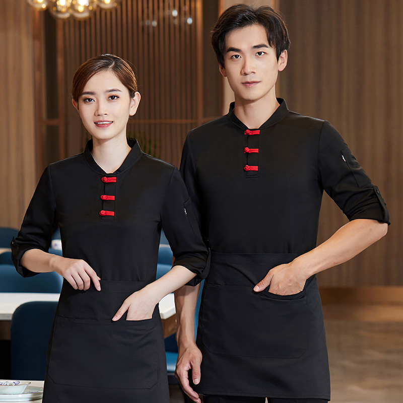 盘扣T恤长袖服务员工作服通款H01-2020-56图3