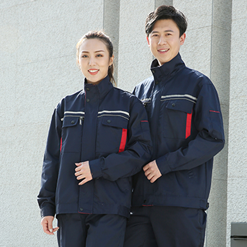涤棉全工艺小拉链长袖工装劳保服上衣Y01-小拉链长袖上衣图3