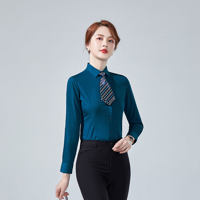 修身竹纤维抗皱长袖衬衫188-9181女长袖衬衫图5