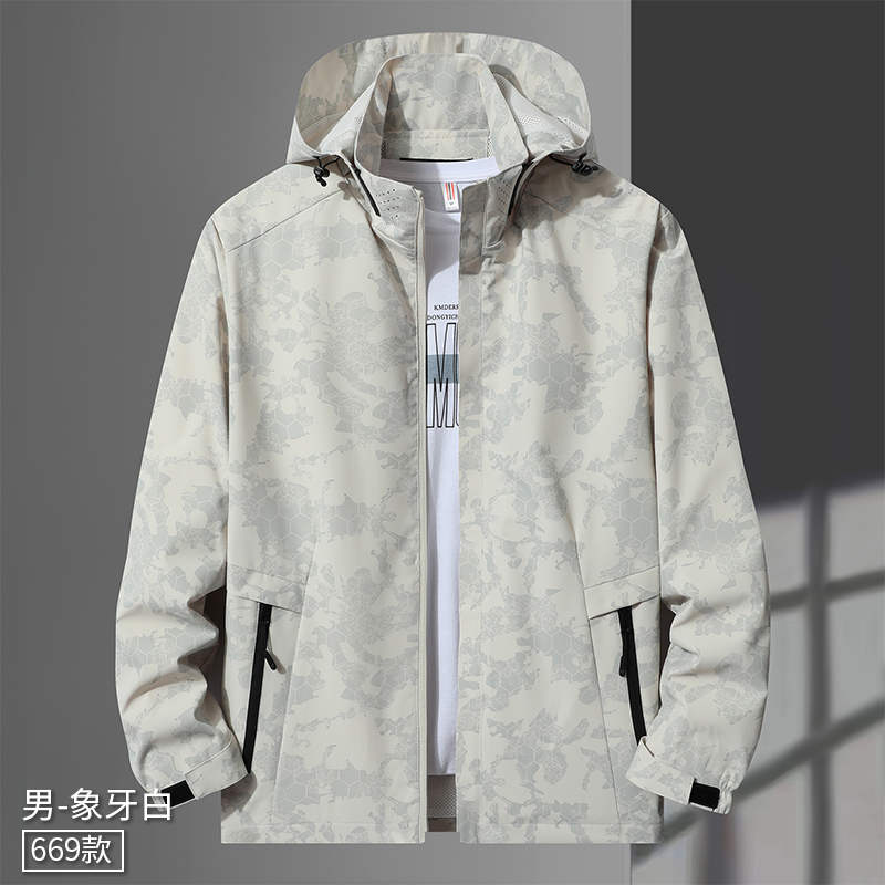 迷彩6边格春秋单层冲锋衣KE2-669男款图7