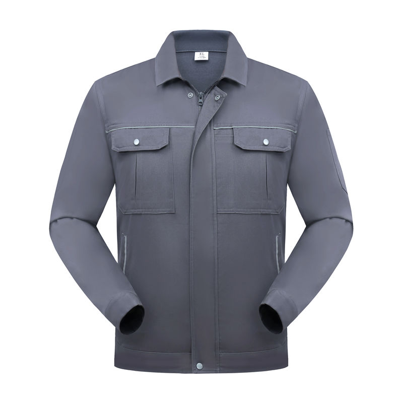 春秋纯色涤棉磨毛工作服上衣H22-2419图5