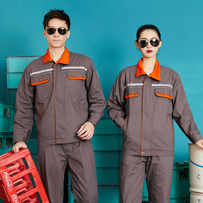 全工艺全棉兜盖领子拼色厚纱卡工作服工装套装HBY-C6701-C6706套装图4