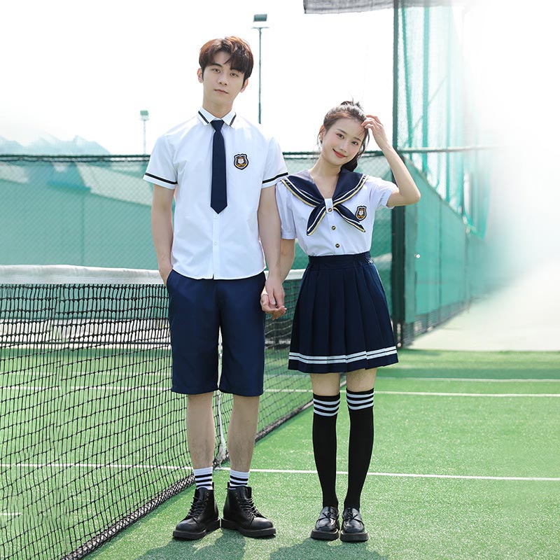 中学生水手服学院风衬衫百褶裙班服套装H18-2023-7图4