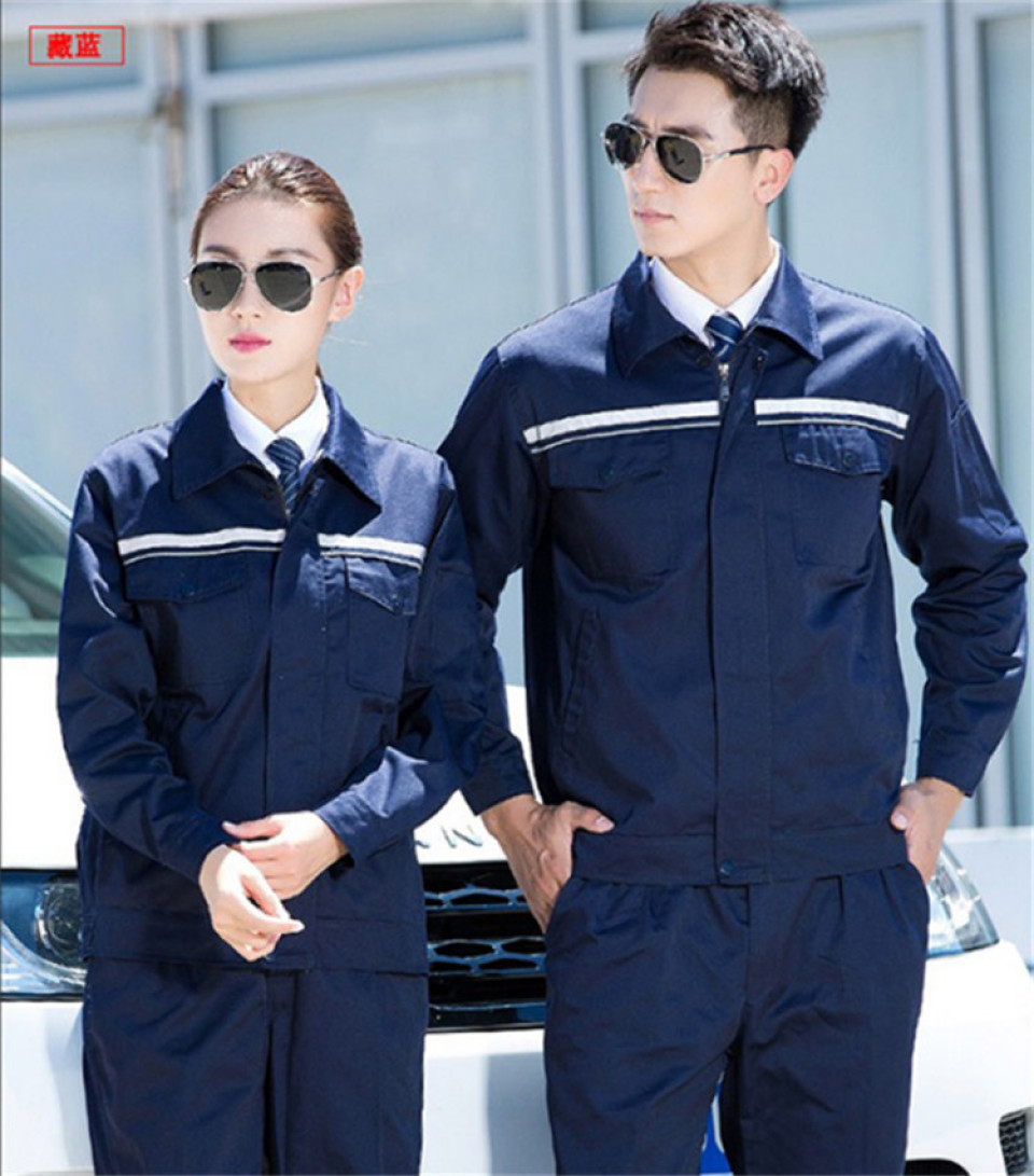 涤棉长袖春秋工服套装P12-1108图3