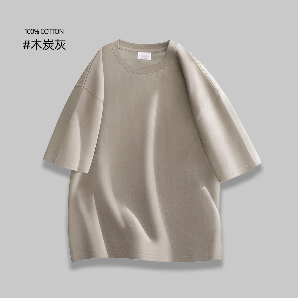 240g26支双纱精梳紧密重磅棉短袖圆领T恤BC5-B07图7