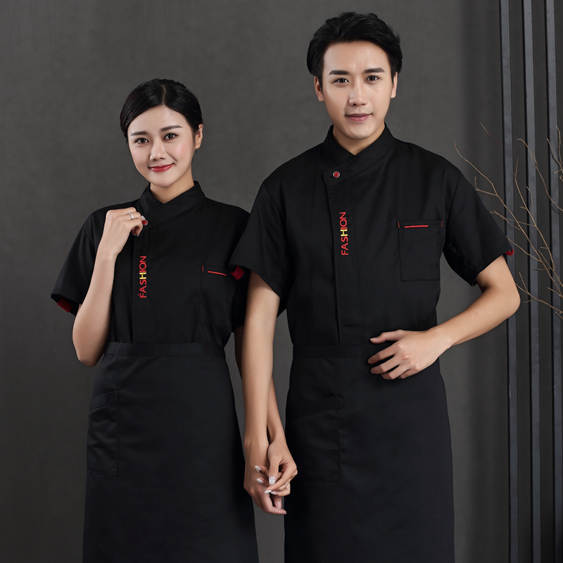 英文门襟短袖厨师服 H12-C0201010图2
