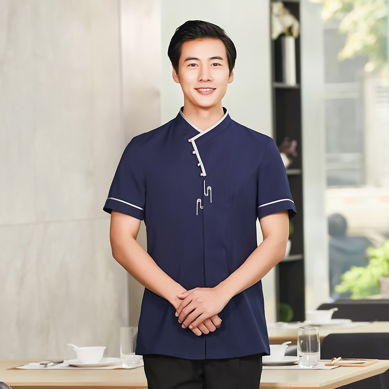 雪花呢酒店服务员短袖工作服上衣H01-2020-6图4