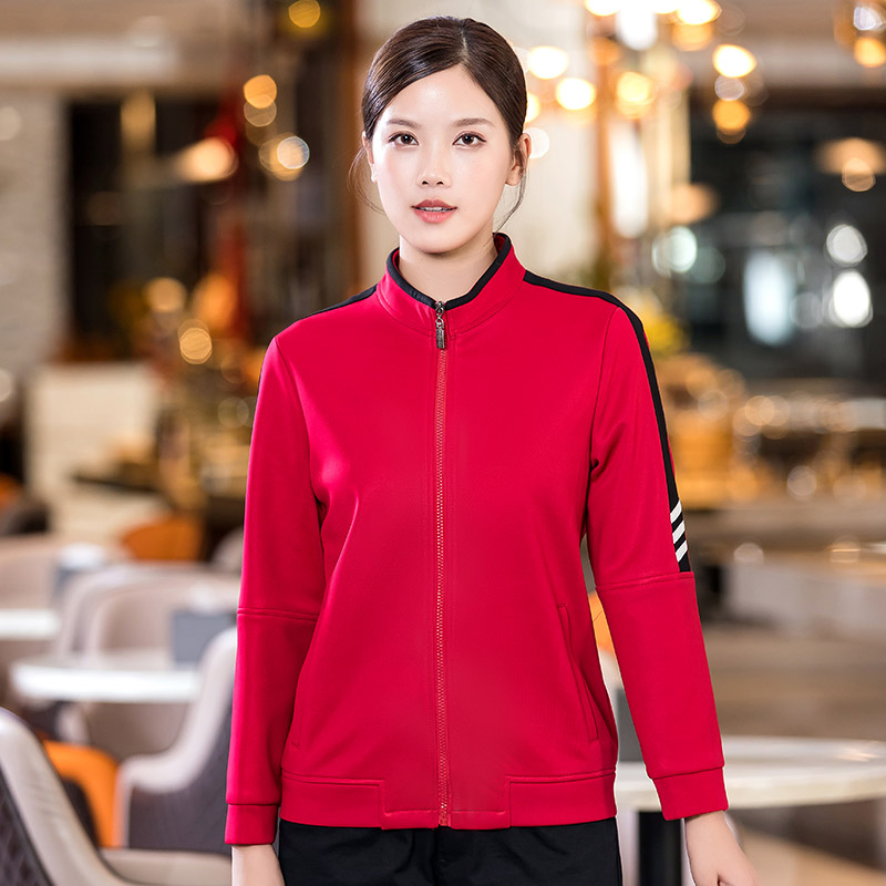 三杠卫衣餐饮服务员工作服H01-2022-40女款图4
