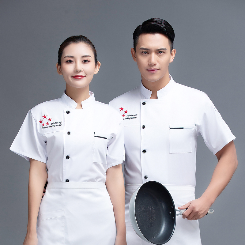五角星酒店餐厅厨师服短袖上衣H12-L018图4