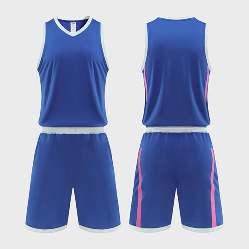 美式粉色竖条背心篮球服套装120-1936图6