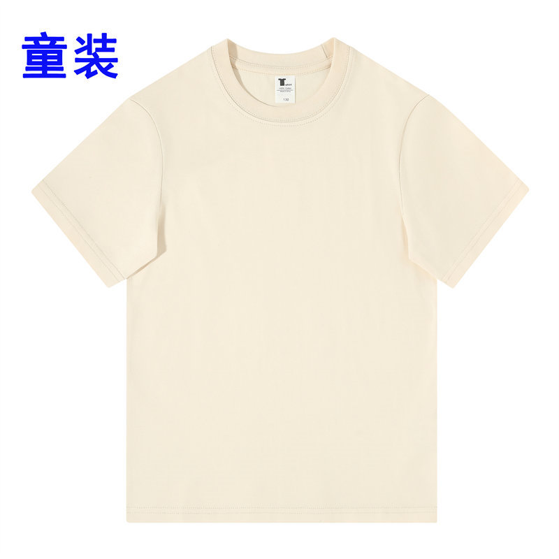 240g16支宽松百搭落肩款圆领短袖T恤童款GJ23-M061童款图11