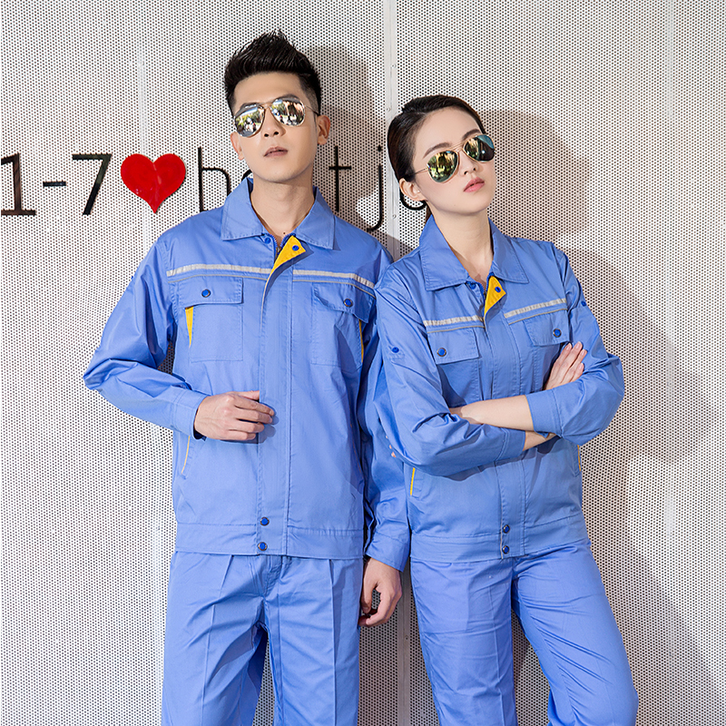 全工艺涤棉细斜纹春夏双反长袖套装工作服H06-6605图3