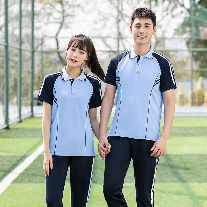 品质线条校服班服短袖翻领套装KI2-580上衣图2
