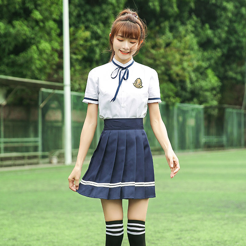 学院风中学生青春活力翻领校服短裤短裙H18-1931图4