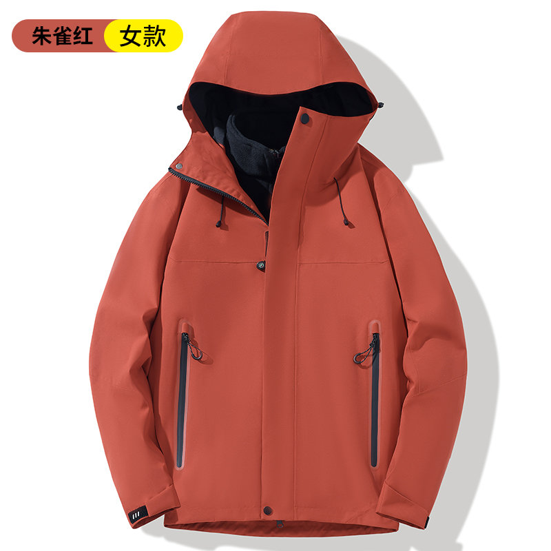 全热封加绒三合一冲锋衣女款KM2-25591图6