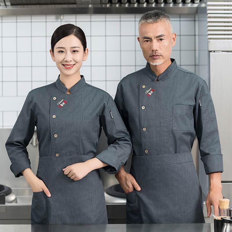 英文字母刺绣长袖厨师服H01-2023-30图4