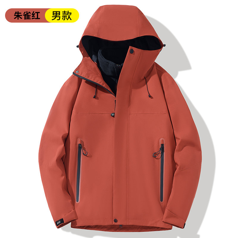 全热封加绒三合一冲锋衣男款KM2-25591图5