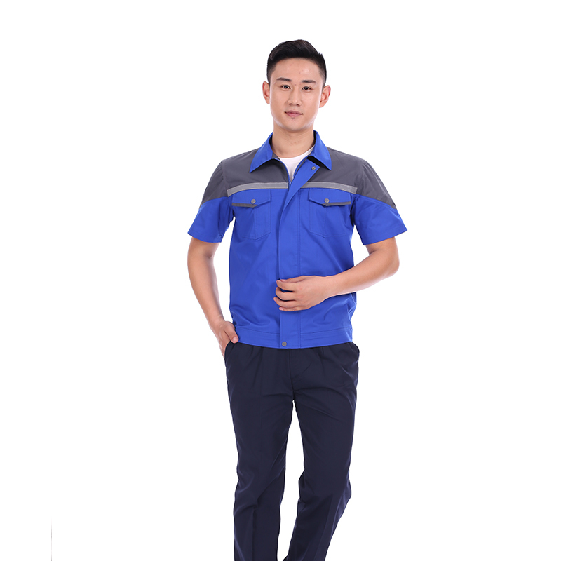 CVC细斜纹夏季短袖工作服套装J02-7701图4