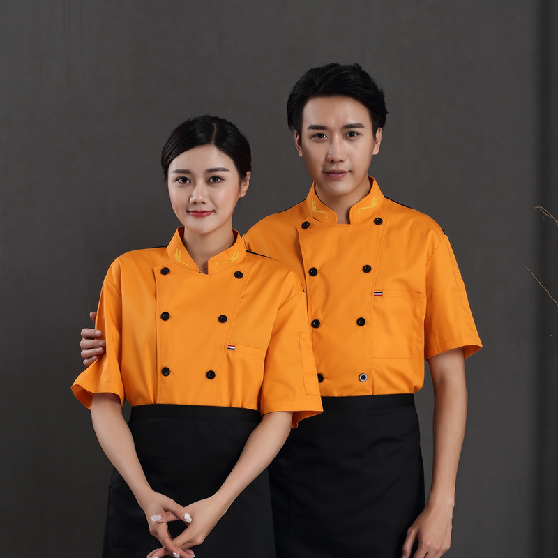 涤棉麦穗半袖短袖厨师服上衣B02-C0201001图4