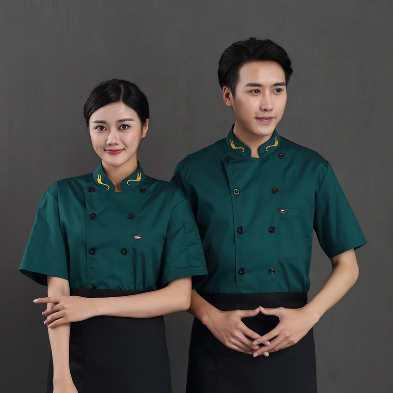 涤棉麦穗半袖短袖厨师服上衣B02-C0201001图5