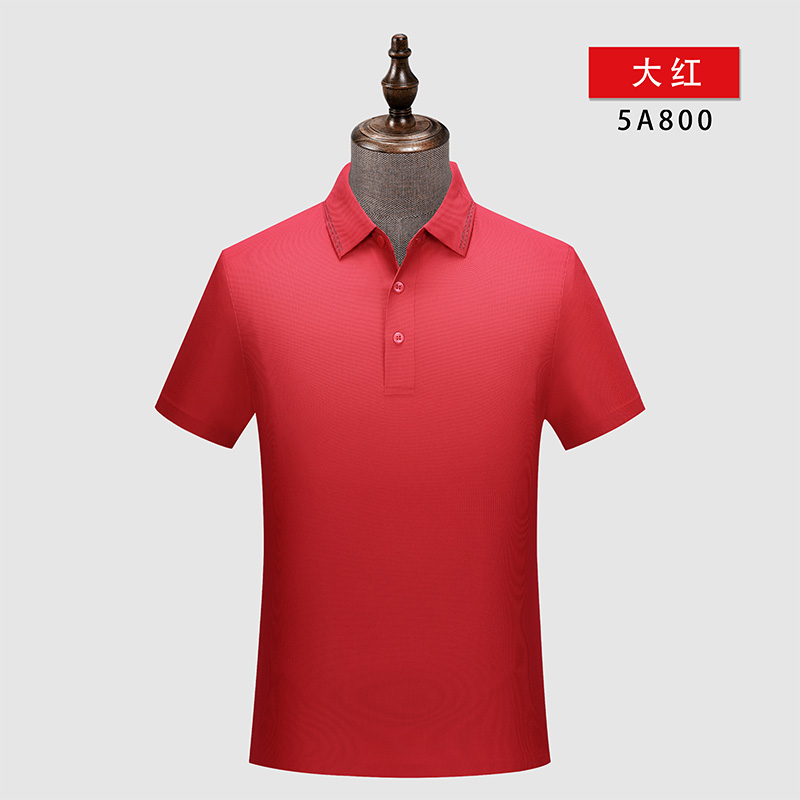 180g锦氨无缝纯色短袖翻领polo衫W02-5A800图2