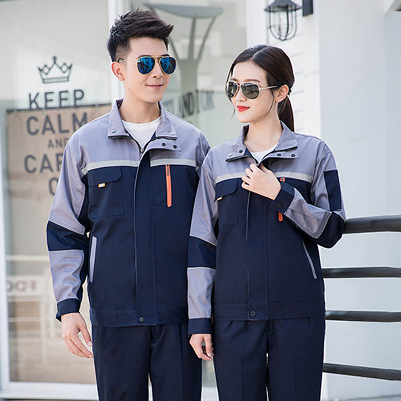 全工艺单层涤棉厚纱卡春秋款长袖工装劳保服套装B01-871-879套装图6
